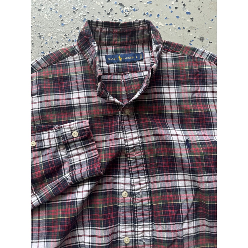 Ralph Lauren Plaid Button Down Shirt Long Sleeve‎ Classic Fit Mens L